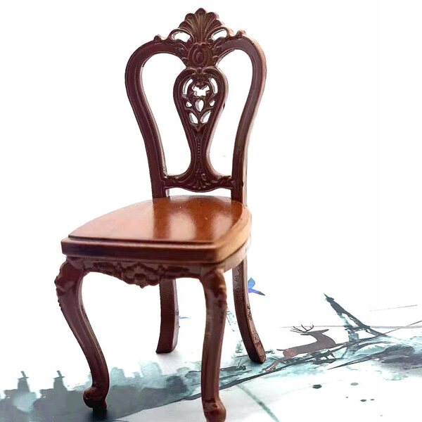 Miniatura Sedia 1:12 in Legno per Casa delle Bambole - Accessorio Decorativo