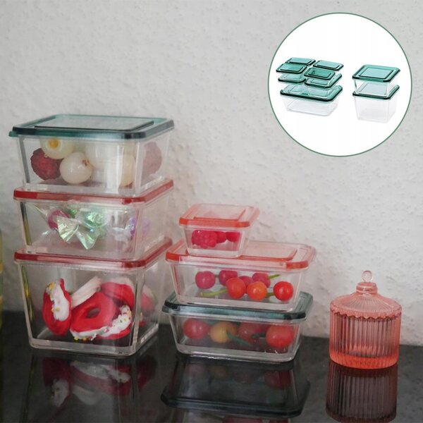 Set 9 Mini Contenitori in Acrilico per Casa delle Bambole Scala 1:12