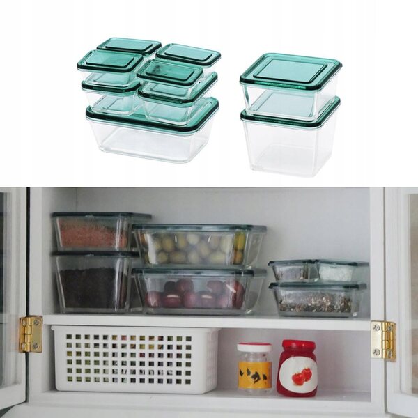 Set 9 Mini Contenitori in Acrilico per Casa delle Bambole Scala 1:12