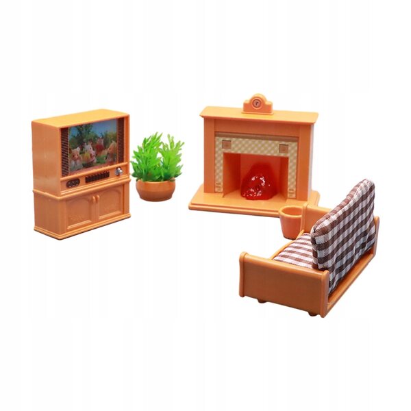 Set Arredamento Salotto per Casetta delle Bambole in Legno, Miniatura Realistica