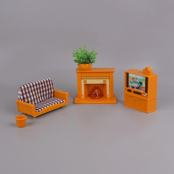 Set Arredamento Salotto per Casetta delle Bambole in Legno, Miniatura Realistica