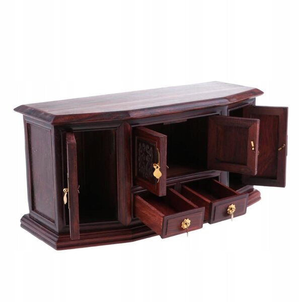 Mini mobiletto vintage in legno per casa delle bambole scala 1:6