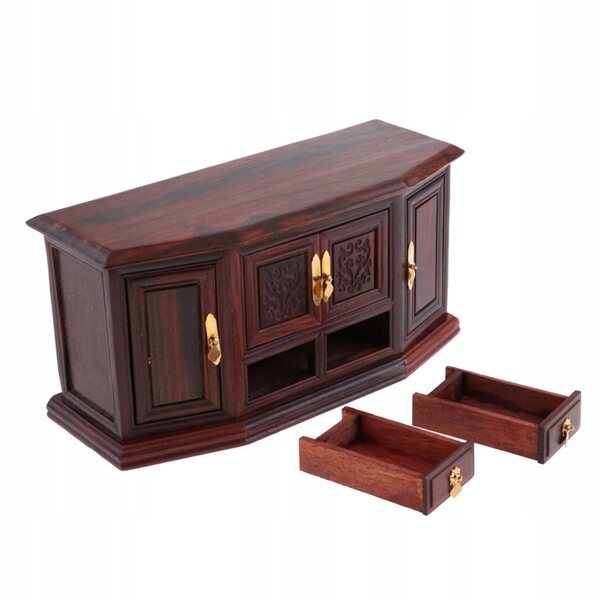 Mini mobiletto vintage in legno per casa delle bambole scala 1:6