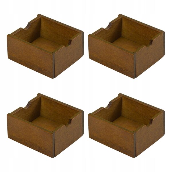 Set 4 Mini Cesti in Legno per Casa delle Bambole Scala 1:12 - Accessori Decorativi