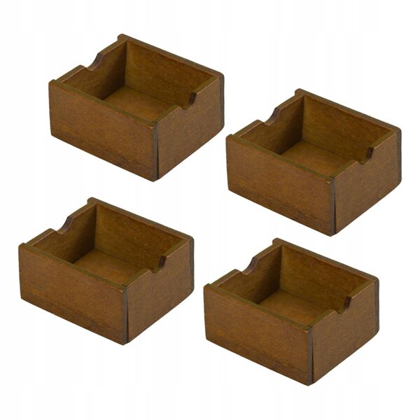 Set 4 Mini Cesti in Legno per Casa delle Bambole Scala 1:12 - Accessori Decorativi