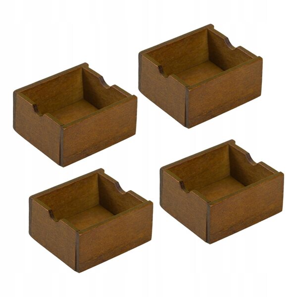 Set 4 Mini Cesti in Legno per Casa delle Bambole Scala 1:12 - Accessori Decorativi