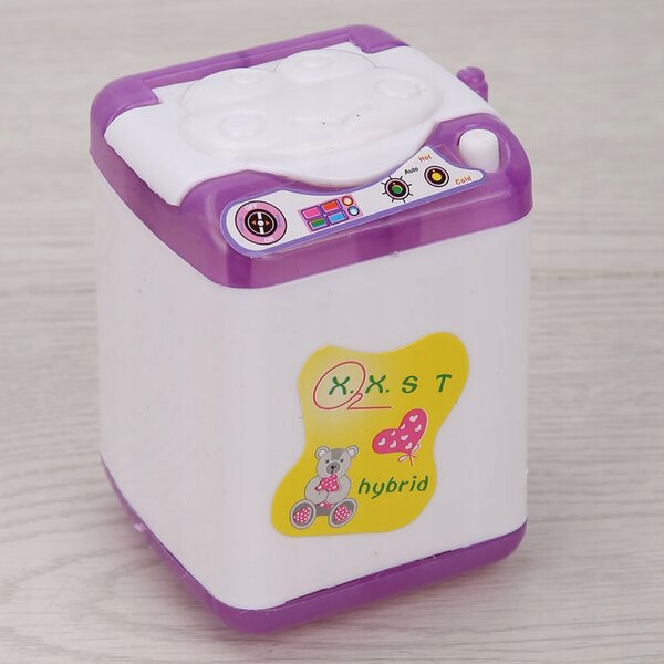 Mini lavatrice giocattolo per bambole in plastica resistente e sicura