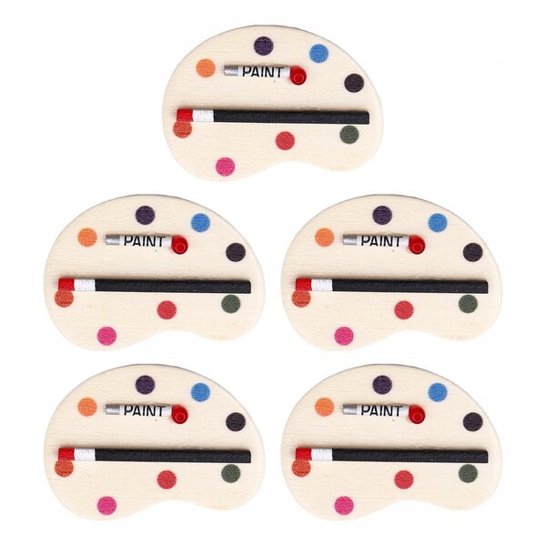Mini paletta colori in legno per casa delle bambole 1:12, set da 5 pezzi