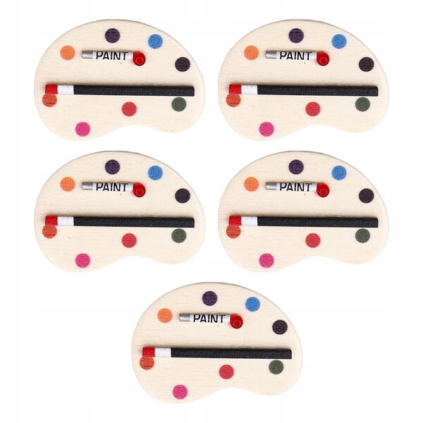Mini paletta colori in legno per casa delle bambole 1:12, set da 5 pezzi