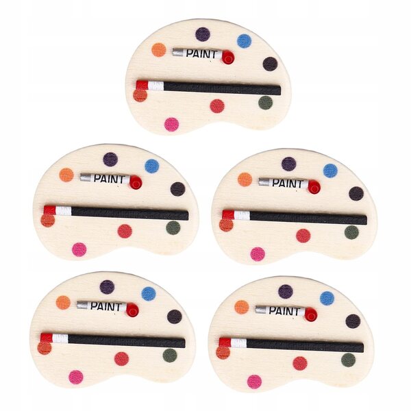 Mini paletta colori in legno per casa delle bambole 1:12, set da 5 pezzi