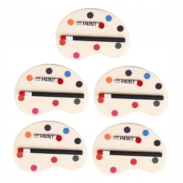Mini paletta colori in legno per casa delle bambole 1:12, set da 5 pezzi