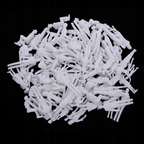 100 menschliche Miniaturfiguren im Maßstab 1:30, unbemalt für Dioramen und Modelle