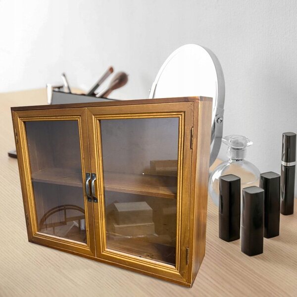 Holzschrank im Retro-Stil für Kosmetika und Dekorationsartikel
