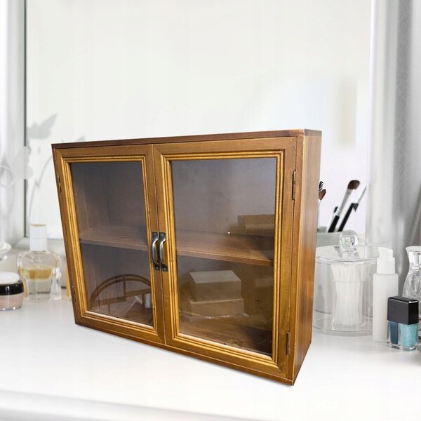 Holzschrank im Retro-Stil für Kosmetika und Dekorationsartikel