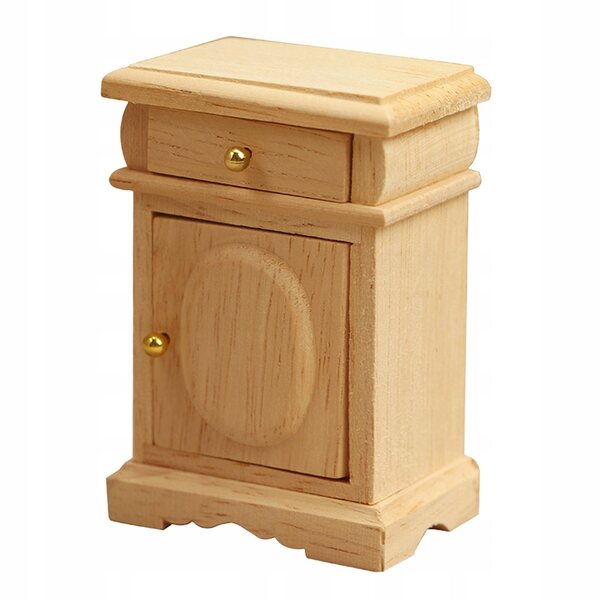 Mini tavolino in legno con cassetto 1:12 per casa delle bambole, modello realistico