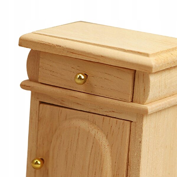 Mini tavolino in legno con cassetto 1:12 per casa delle bambole, modello realistico