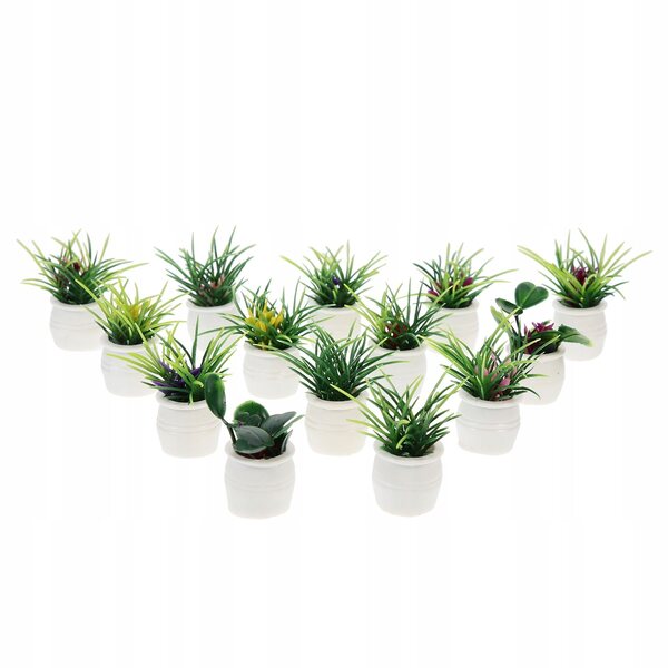 Miniatuur potplanten 14 stuks poppenhuis- en kantoordecoraties