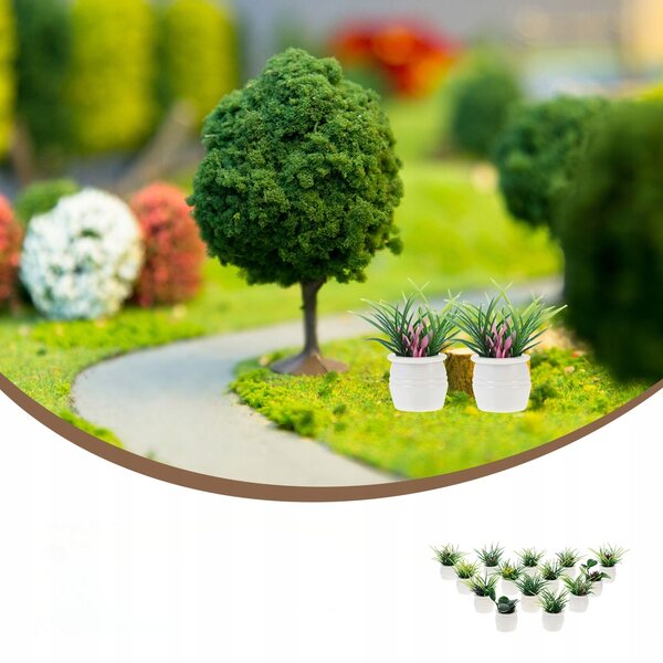 Miniatuur potplanten 14 stuks poppenhuis- en kantoordecoraties