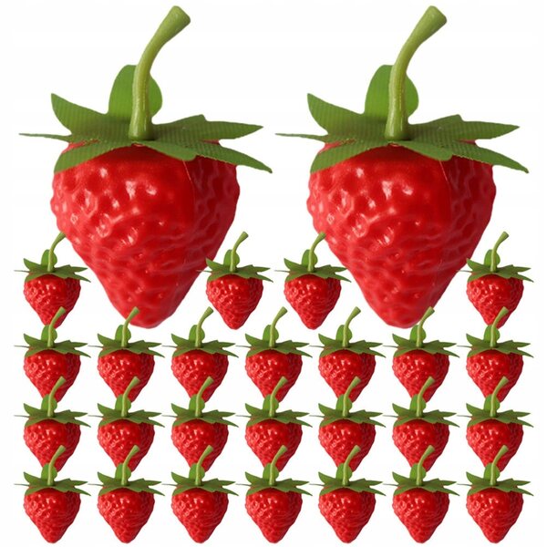 40 Stück realistische gefälschte Erdbeeren, Spielzeug und Dekorationen für Kinder