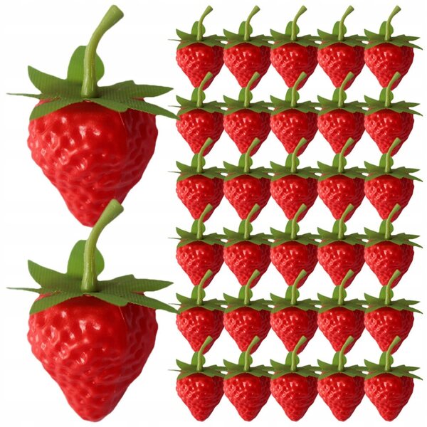 40 Stück realistische gefälschte Erdbeeren, Spielzeug und Dekorationen für Kinder
