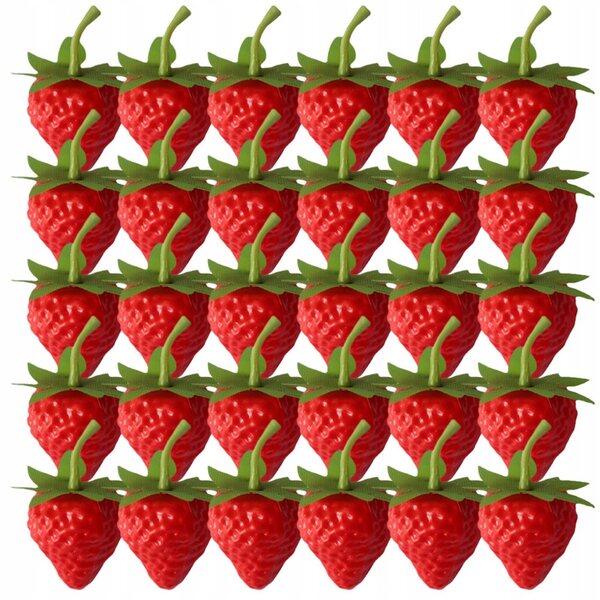 40 Stück realistische gefälschte Erdbeeren, Spielzeug und Dekorationen für Kinder