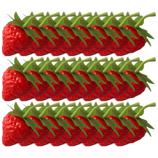 40 Stück realistische gefälschte Erdbeeren, Spielzeug und Dekorationen für Kinder