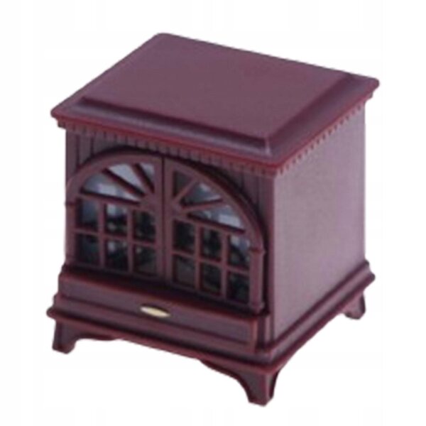 1:12 Puppenhaus-Miniaturkamin mit rotem und braunem LED-Licht
