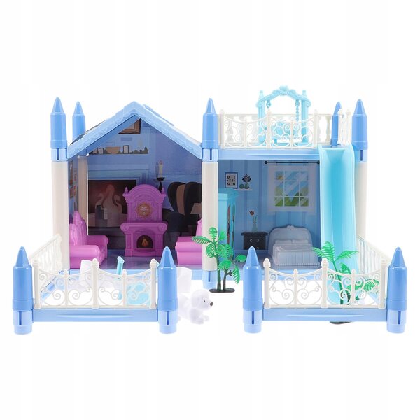 Casetta educativa rosa con puzzle, modello in plastica da montare per bambini