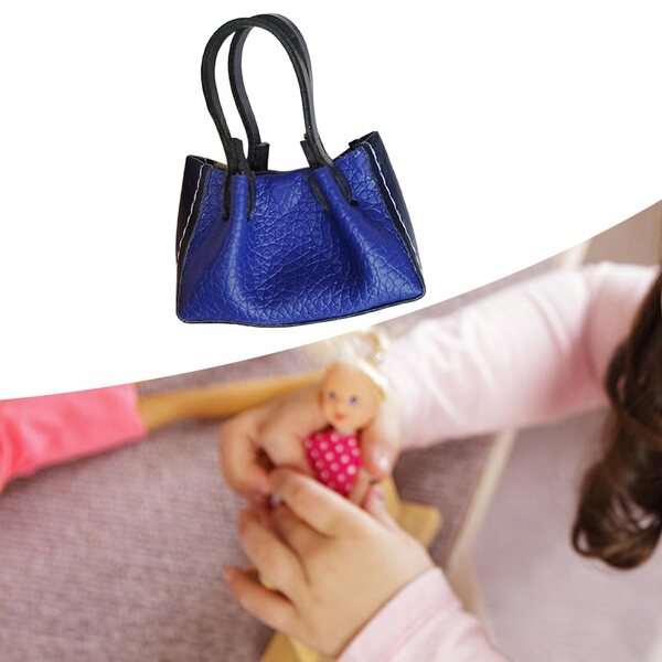 Miniatuur PU-leren tas op schaal 1:12 voor poppen en verzamelaars DIY-modellen