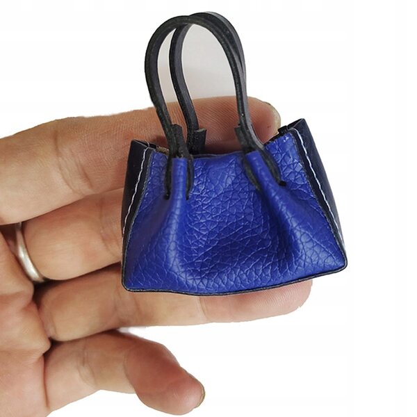 Miniatuur PU-leren tas op schaal 1:12 voor poppen en verzamelaars DIY-modellen