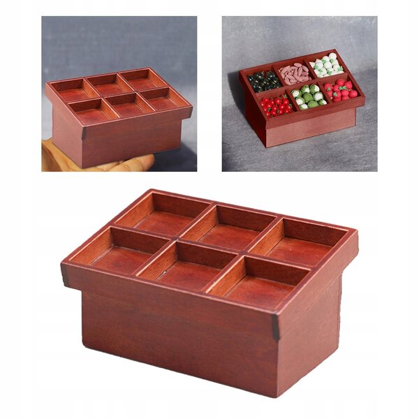 Alzatina di Frutta e Verdura in Miniatura 1:12 in Legno per Domki per bambole