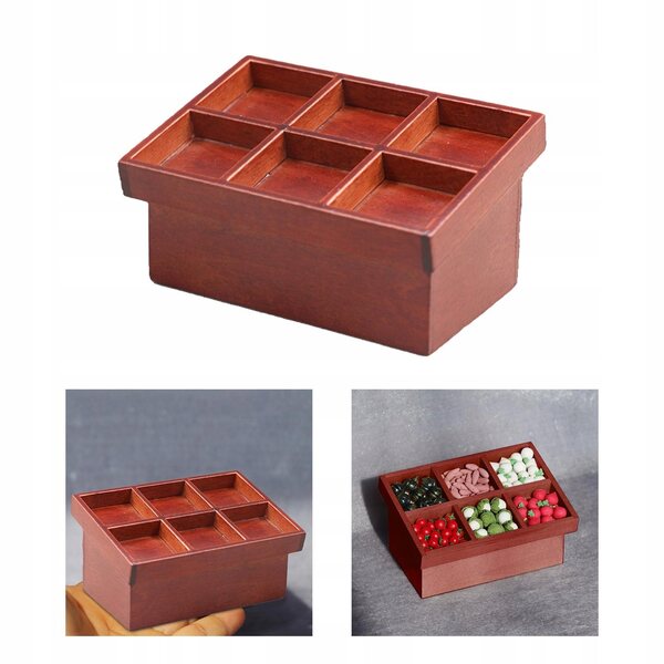 Alzatina di Frutta e Verdura in Miniatura 1:12 in Legno per Domki per bambole