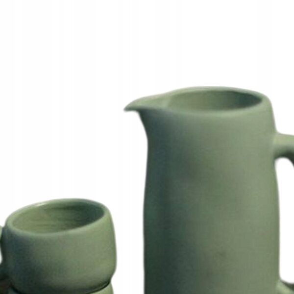 Mini set da tè in metallo per casa delle bambole 1:12 colore verde