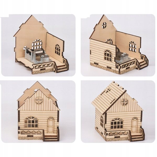 Holzhausförmige Spieluhr, elegante Dekoration und einzigartiges Geschenk