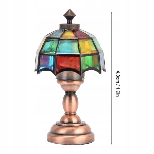 1:12 Puppenhaus kabellose LED-Schreibtischlampe im europäischen Stil