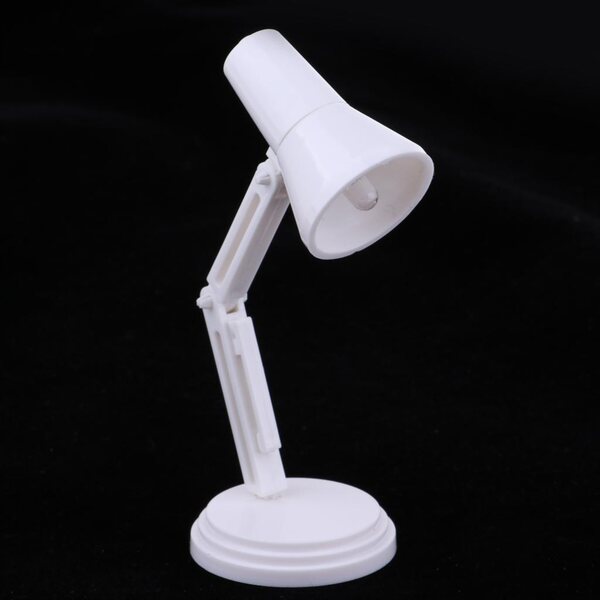 Lampada LED da Tavolo in Scala 1:6 per Casa delle Bambole, Bianca e Regolabile