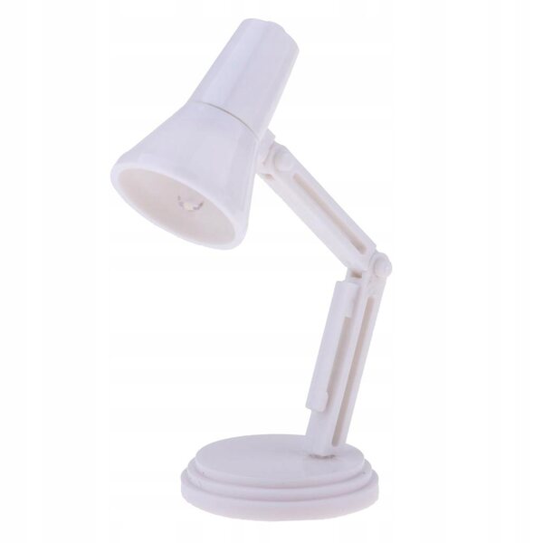 Lampada LED da Tavolo in Scala 1:6 per Casa delle Bambole, Bianca e Regolabile