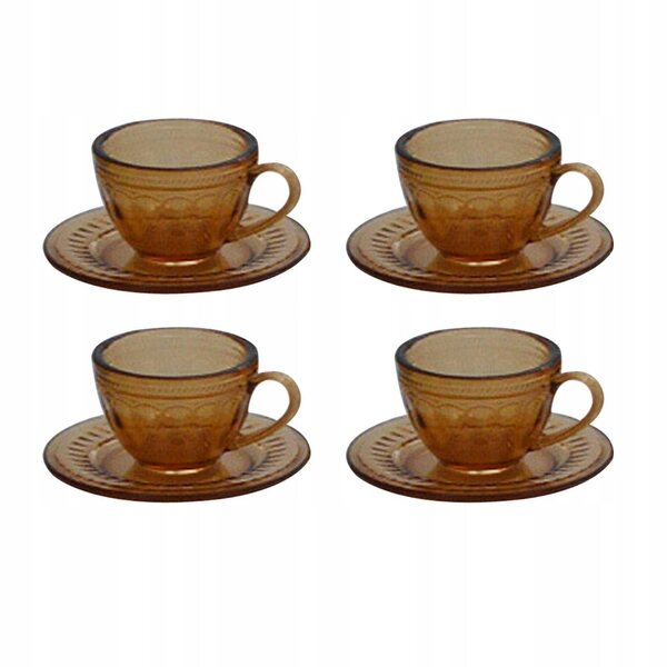 Set di 4 tazze da tè in miniatura per casa delle bambole 1:6, colore Marrone
