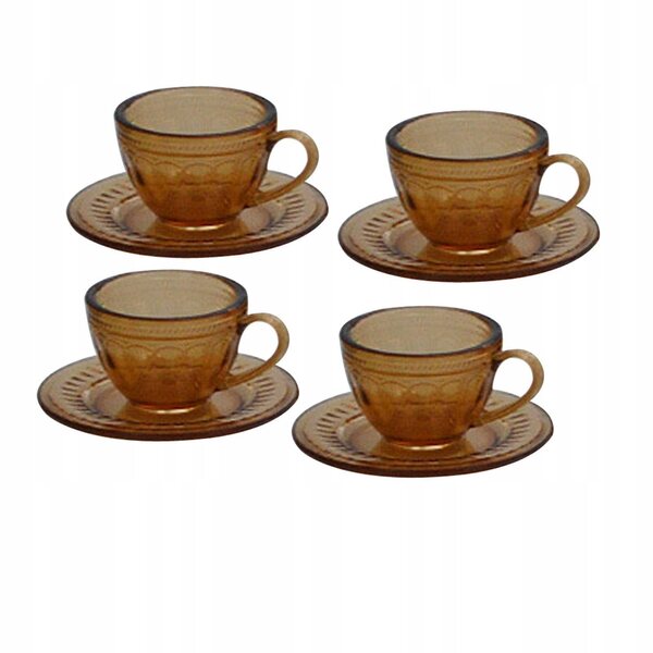 Set di 4 tazze da tè in miniatura per casa delle bambole 1:6, colore Marrone