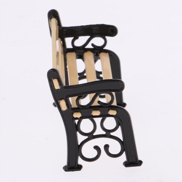 Lampadaires miniatures et banc en métal pour maison de poupées 1:12