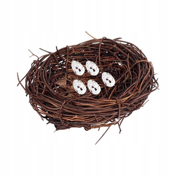 Decorazione Miniatura Nido con Pappagallo in Resina per Casa e Giardino