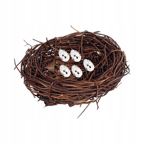Decorazione Miniatura Nido con Pappagallo in Resina per Casa e Giardino