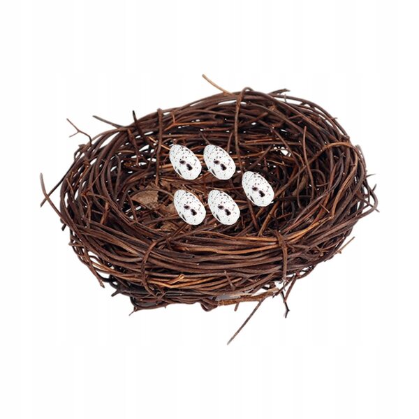 Decorazione Miniatura Nido con Pappagallo in Resina per Casa e Giardino