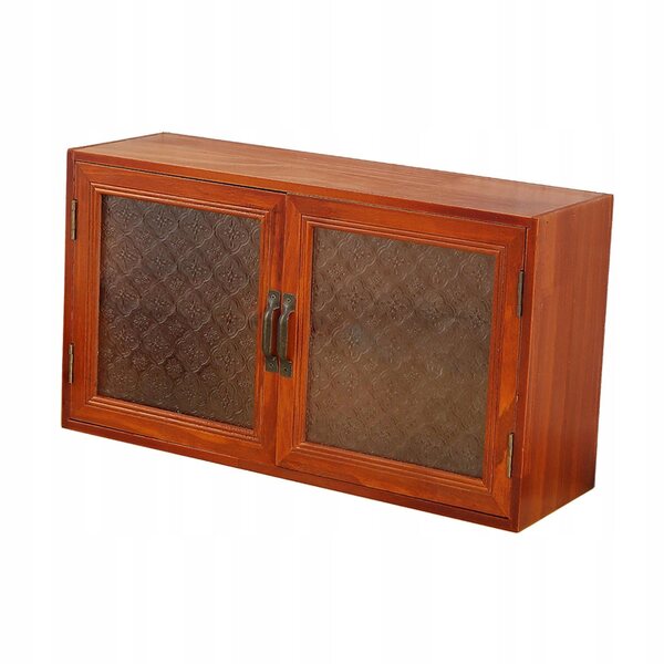 Holzschrank mit Türen und Vitrine zur Organisation von Büro und Küche