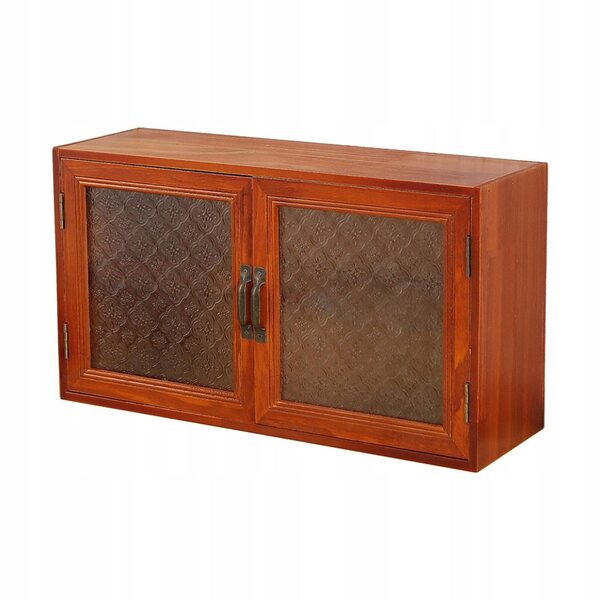 Holzschrank mit Türen und Vitrine zur Organisation von Büro und Küche
