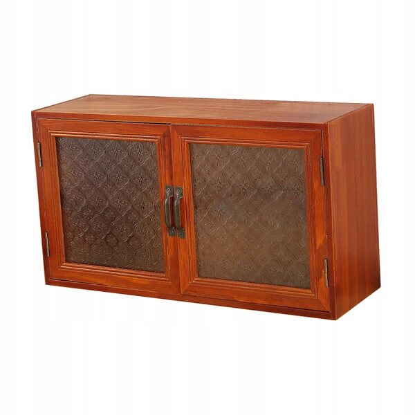 Holzschrank mit Türen und Vitrine zur Organisation von Büro und Küche
