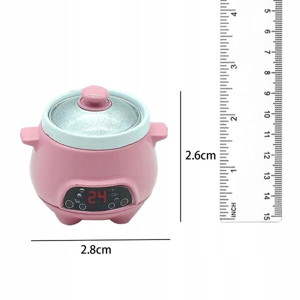Cottage per bambole accessorio miniatura pentola per riso 1:12 rosa