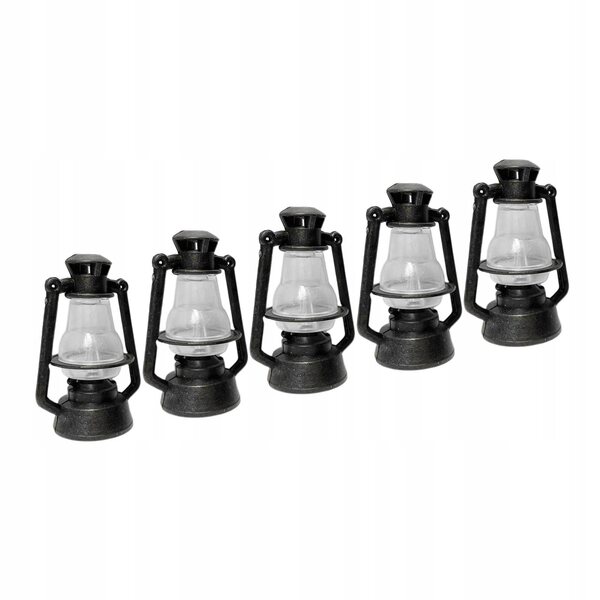5x Miniaturowy 1:12 Dollhouse Oil Light Udawaj Zagraj w rustykalną latarnię dla czerni