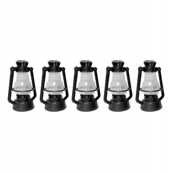 5x Miniaturowy 1:12 Dollhouse Oil Light Udawaj Zagraj w rustykalną latarnię dla czerni