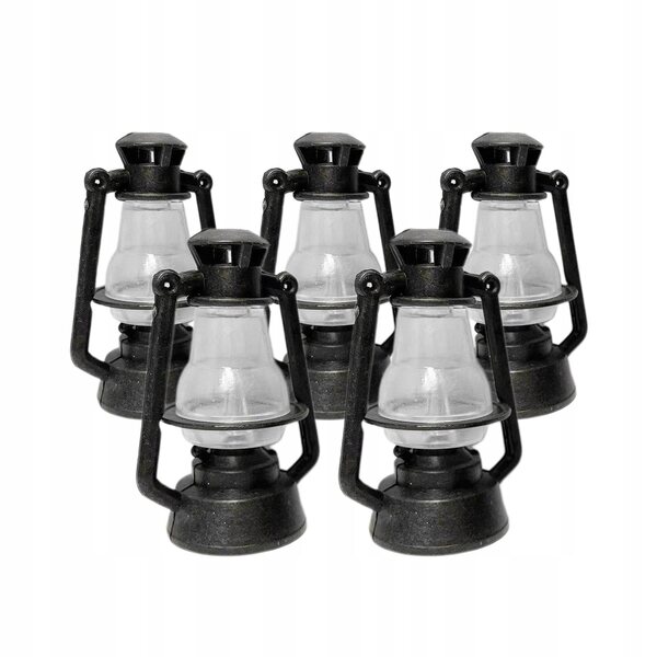 5x Miniaturowy 1:12 Dollhouse Oil Light Udawaj Zagraj w rustykalną latarnię dla czerni